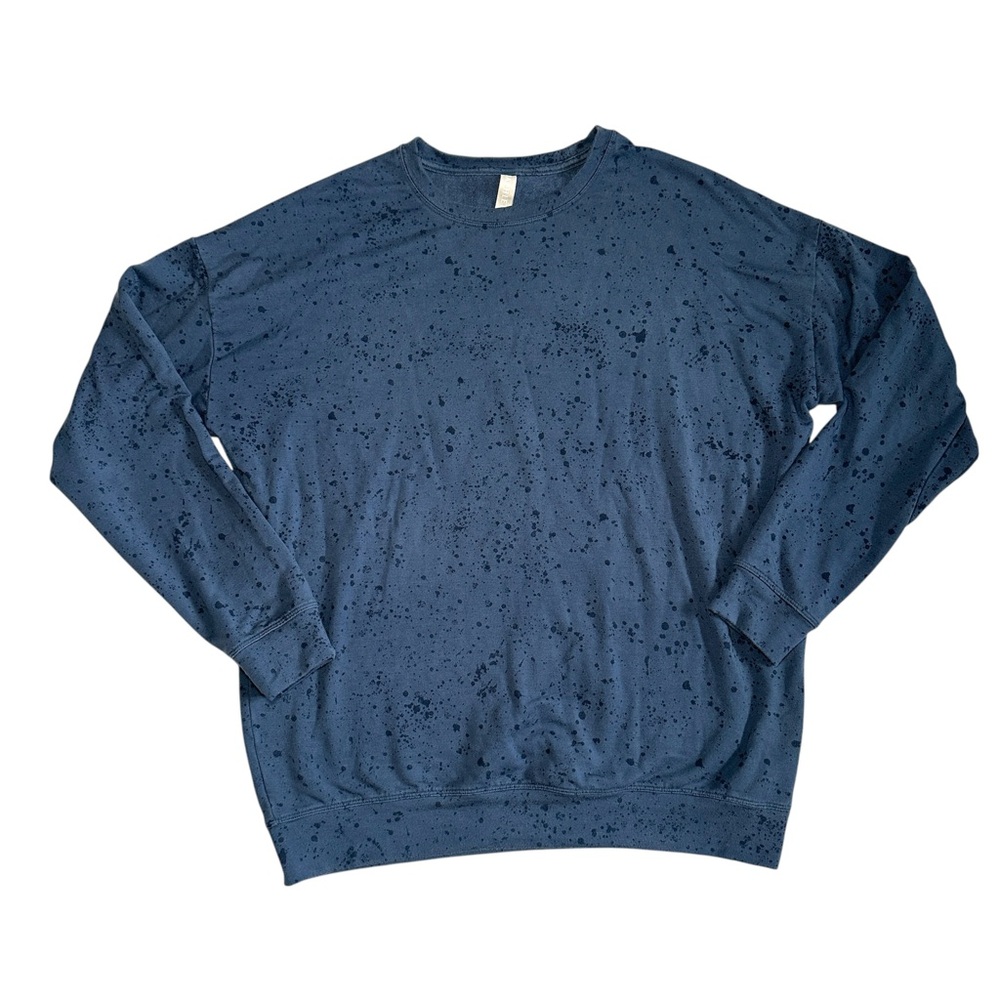 Athleta Studio to Street Splatter Print Sweatshirt Blue Size S - Picture 1 of 7